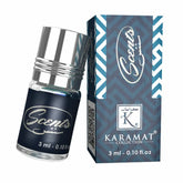 Perfume fles en doos van Karamat Parfumolie voor een luxe geurervaring